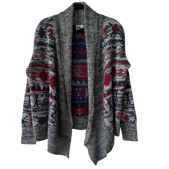 Roxy Aztec Open Cardigan Sweater - Picture 1 of 6